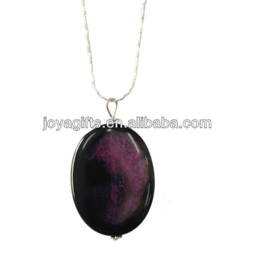 Collier pendentif en pierre agate en forme de violet naturel collier en pierre semi-précieuse
